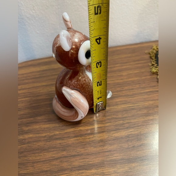 Heavy glass, fox figurine, paperweight, brown, white - Picture 7 of 7